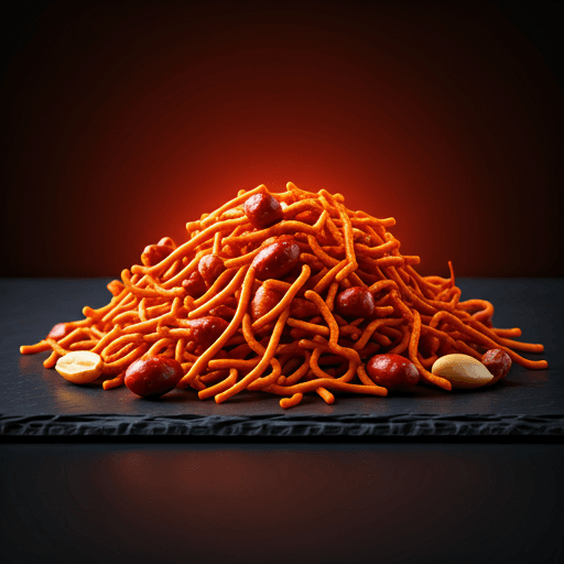 A bowl of snack mix on a kitchen table beside a cup of coffee in morning light